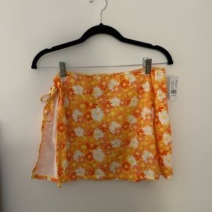PacSun Orange Floral Cover Up Skirt